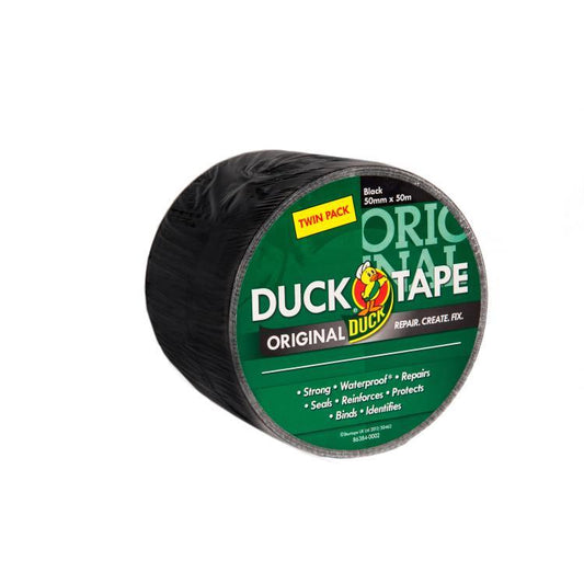 Duck Tape Original Black Twin Pack 50mm x 50m