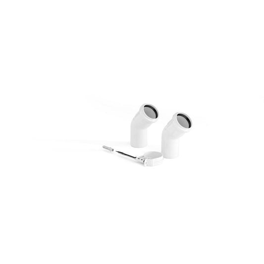 GWORM ELBOW 45DEG DN60 X2 WHT 20219554