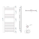 1200 x 400mm Straight Chrome Wall Mounted Heated Radiator Towel Rail