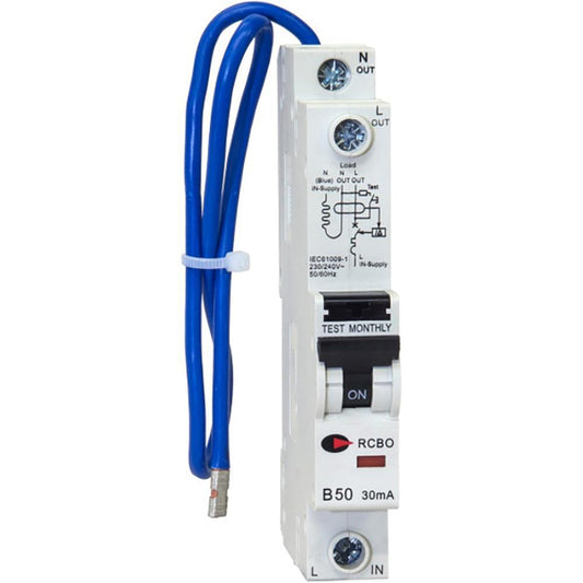 Lewden RCBO-50/30/SP 50A B Type 30mA 1 Module RCBO