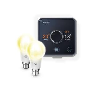 Hive Active Heating Thermostat & 2 x Dimmable Smart LED Bulbs Bayonet B22