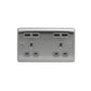 BG Brushed Steel 13A Double Socket + USB (4 Port 4.2A) - NBS24U44G