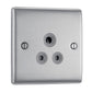 BG Brushed Steel 5A Single Unswitched Socket - NBS29G