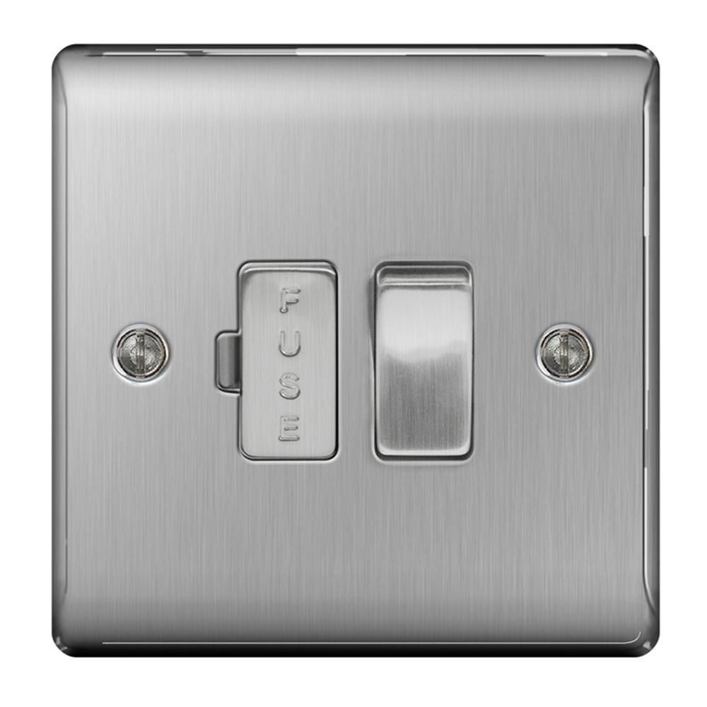 BG Brushed Steel 13A Switched Fuse Spur - NBS50