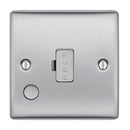 BG Brushed Steel 13A Unswitched Fused Spur With Flex Outlet - NBS55