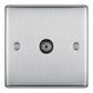 BG Brushed Steel Single Coaxial Socket - NBS60