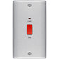 BG Brushed Steel 45A Double Pole Switch With Indicator Double Plate - NBS72