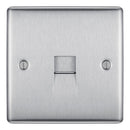 BG Brushed Steel 1 Gang Telephone Socket Slave Screw Type - NBSBTS1