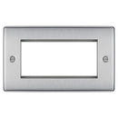 BG Brushed Steel 4 Module Front Plate (100 X 50) - NBSEMR4