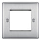 BG Brushed Steel 2 Module Front Plate (50 X 50) - NBSEMS2