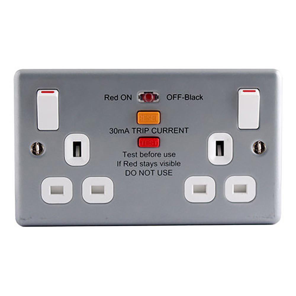 Metal Clad 13A Double Socket With RCD - MC522RCD