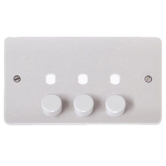 Click Mode 2 Gang Unfurnished 3 Apertures Dimmer Switch Plate - CMA147PL