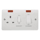 Click Mode 45A 2 Gang Switch With 13A Socket And Neons- CMA505