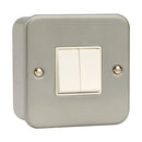 Click Metal Clad 2 Gang 2 Way Light Switch - CL012