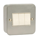 Click Metal Clad 3 Gang 2 Way Light Switch - CL013