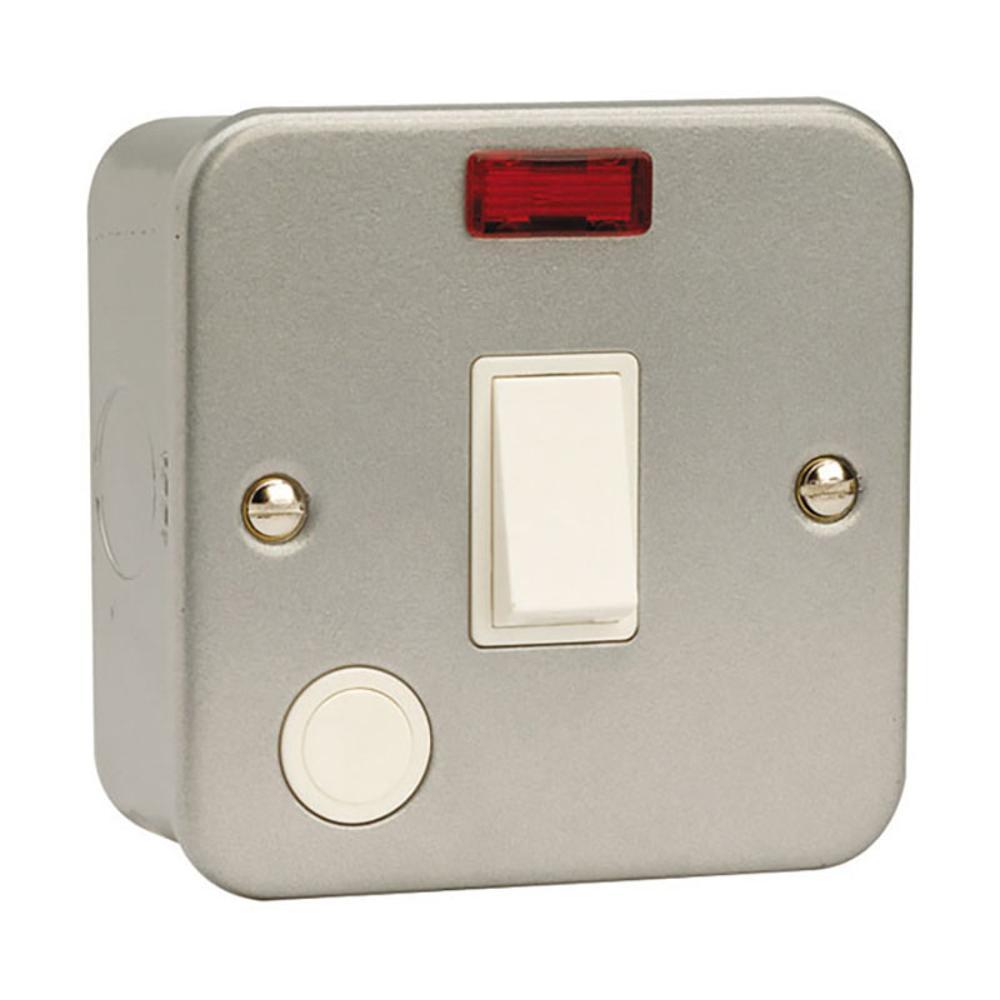 Click Metal Clad 10A Switch With Neon & Optional Flex Outlet - CL023