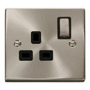 Click Satin Chrome 13A 1 Gang Single Socket - VPSC535BK