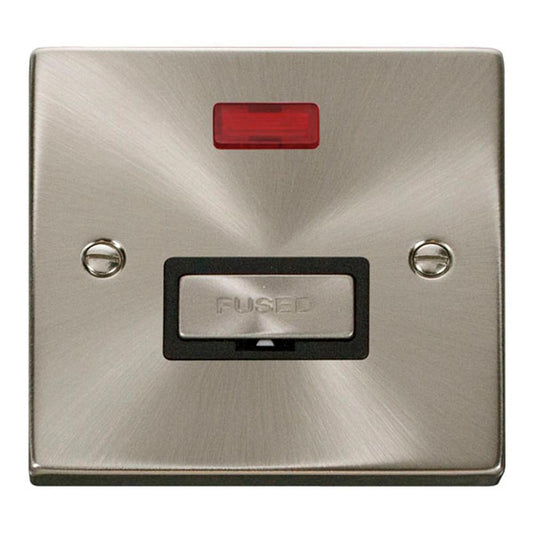 Click Satin Chrome 13A Fused Spur With Neon - VPSC753BK