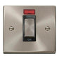 Click Satin Chrome 1 Gang 45A Double Pole Switch With Neon - VPSC501BK