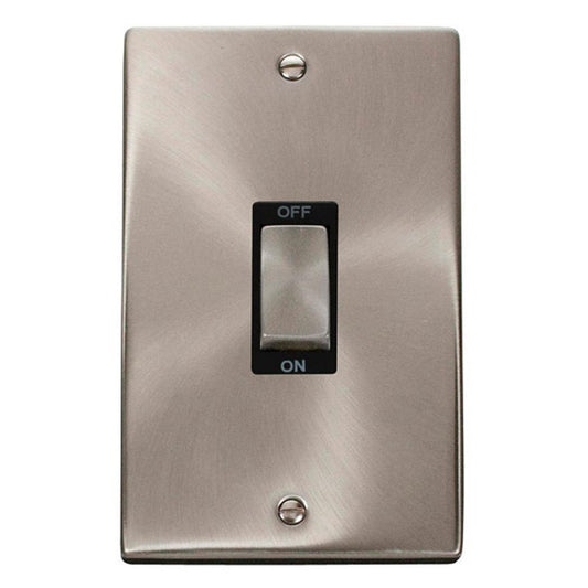 Click Satin Chrome 2 Gang 45A Double Pole Switch - VPSC502BK