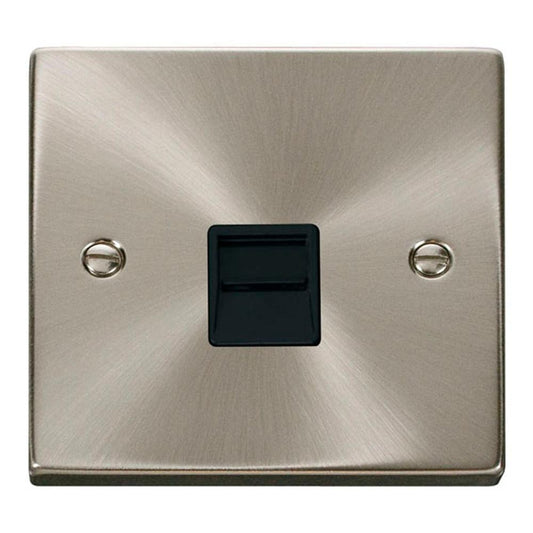 Click Satin Chrome Secondary Telephone Outlet - VPSC125WBK