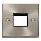 Click Deco VPSC402BK 1 Gang Minigrid Unfurnished Plate - 2 Apertures - Black - Satin Chrome