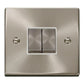 Click Satin Chrome 2 Gang 2 Way Light Switch - VPSC412WH