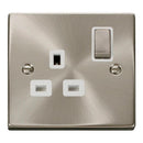 Click Satin Chrome 13A 1 Gang Single Socket - VPSC535WH