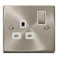 Click Satin Chrome 13A 1 Gang Single Socket - VPSC535WH