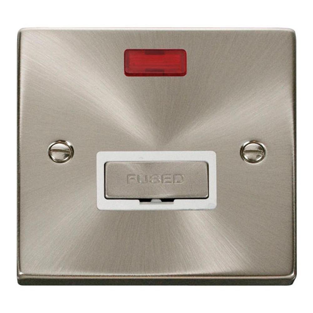 Click Satin Chrome 13A Fused Spur With Neon - VPSC753WH