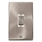 Click Satin Chrome 2 Gang 45A Double Pole Switch - VPSC502WH