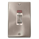 Click Satin Chrome 2 Gang 45A Double Pole Switch With Neon - VPSC503WH