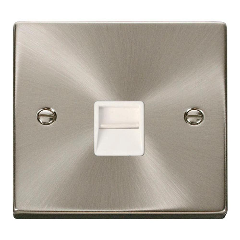 Call Outlet Plug Click Satin Chrome Secondary Telephone Outlet - VPSC125WH ...