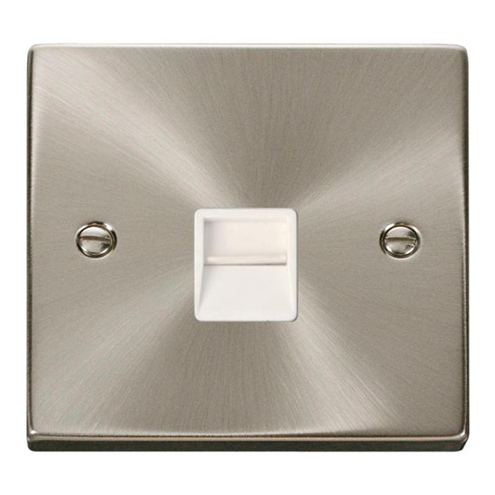 Click Satin Chrome Secondary Telephone Outlet - VPSC125WH