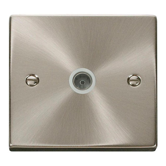 Click Satin Chrome Single Coaxial Outlet - VPSC065WH