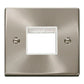 Click Deco VPSC402WH 1 Gang Minigrid Unfurnished Plate - 2 Apertures - White - Satin Chrome