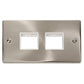 Click Deco VPSC404WH 2 Gang Minigrid Unfurnished Plate - 2 x 2 Apertures - White - Satin Chrome