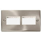 Click Deco VPSC406WH 2 Gang Minigrid Unfurnished Plate - 2 x 3 Apertures - White - Satin Chrome