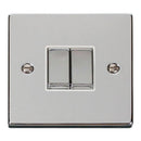 Click Polished Chrome 2 Gang 2 Way Light Switch - VPCH412WH