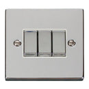 Click Polished Chrome 3 Gang 2 Way Light Switch - VPCH413WH