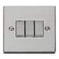 Click Polished Chrome 3 Gang 2 Way Light Switch - VPCH413WH