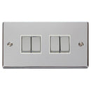 Click Polished Chrome 4 Gang 2 Way Light Switch - VPCH414WH