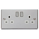 Click Polished Chrome 13A 2 Gang Double Socket - VPCH536WH