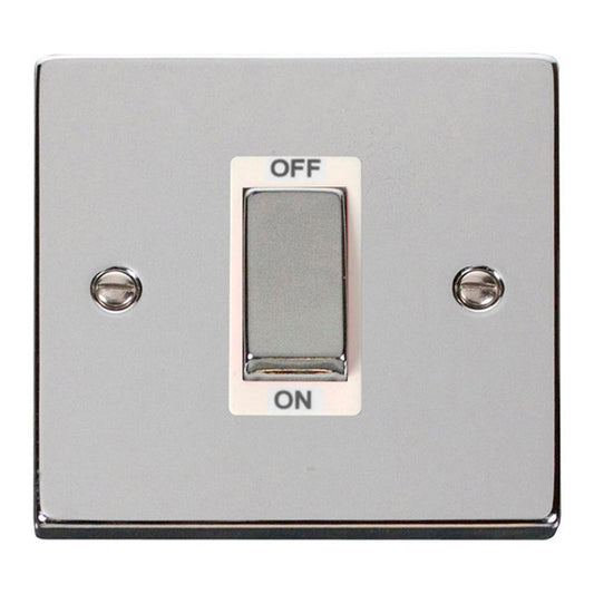 Click Polished Chrome 1 Gang 45A Double Pole Switch - VPCH500WH