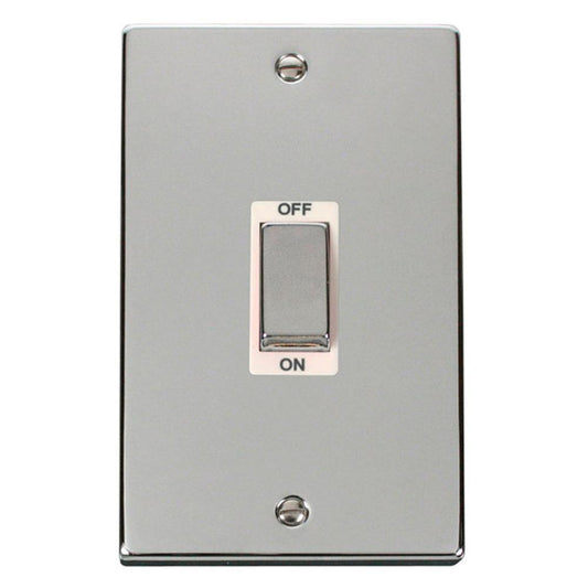 Click Polished Chrome 2 Gang 45A Double Pole Switch - VPCH502WH