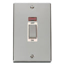 Click Polished Chrome 2 Gang 45A Double Pole Switch With Neon - VPCH503WH