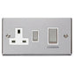Click Polished Chrome 2 Gang 45A Double Pole Switch With 13A Socket - VPCH504WH