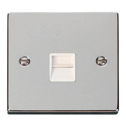 Click Polished Chrome Secondary Telephone Outlet - VPCH125WH