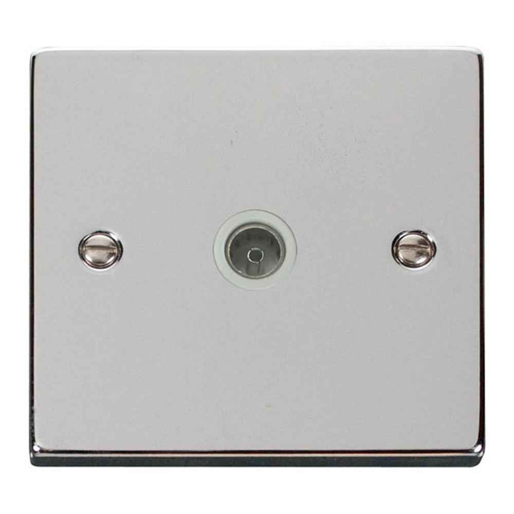 Click Polished Chrome Single Coaxial Outlet - VPCH065WH
