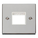 Click Deco VPCH402WH 1 Gang Minigrid Unfurnished Plate - 2 Apertures - White - Polished Chrome